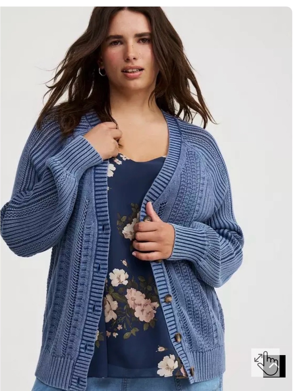 Button-Up Cable Knit Cardigan